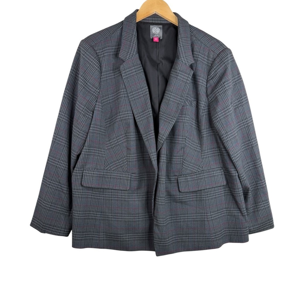 Vince Camuto Plaid Blazer size 20W Dark Gray